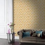 Glam Feather Ochre Wallpaper Ochre (Yellow)
