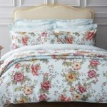 Dorma Hannah 100% Cotton Sateen Standard Pillowcase Light Blue