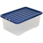 45L Navy Plastic Storage Box Blue