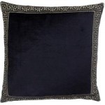 Paoletti Apollo Black Embroidered Cushion Cream