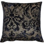 Paoletti Baroque Black Velvet Cushion Black