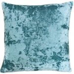 Paoletti Neptune Topaz Crushed Velvet Cushion Topaz (Blue)