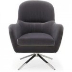 Zyla Velvet Swivel Chair – Grey Grey