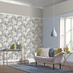 Painted Dahlia Grey Floral Wallpaper Grey