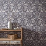 Folk Floral Grey Wallpaper Grey