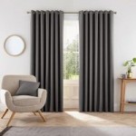 Helena Springfield Eden Charcoal Eyelet Curtains Charcoal