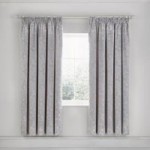 Helena Springfield Petal Silver Pencil Pleat Curtains Silver