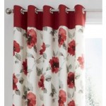 Adriana Red Floral Eyelet Curtains Red