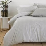 Linear Grey Stripe Duvet Cover and Pillowcase Set Grey