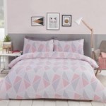 Rapport Home Leo Pink Duvet Cover and Pillowcase Set Pink