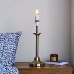 Brass Fluted Candlestick Lamp Base Bronze