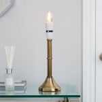Smooth Brass Candlestick Lamp Base Bronze