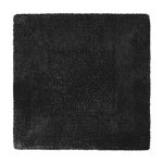 Super Soft Reversible Black Square Bath Mat Black