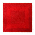 Super Soft Reversible Red Square Bath Mat Red