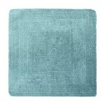 Super Soft Reversible Lagoon Square Bath Mat Lagoon (Blue)