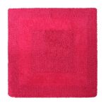 Super Soft Reversible Fuchsia Square Bath Mat Fuchsia (Pink)