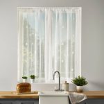 Zen Lace Net Slot Top Curtain Fabric White