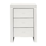 Venetian Mirrored 3 Drawer Bedside Table White