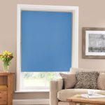Medium Blue Blackout Roller Blind Med Blue
