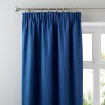 Solar Blue Blackout Pencil Pleat Curtains Blue