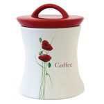 Poppy Coffee Storage Jar Red / White