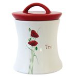 Poppy Tea Storage Jar Red / White