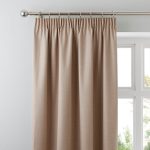 Solar Biscuit Blackout Pencil Pleat Curtains Biscuit Brown