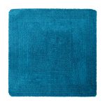 Super Soft Reversible Teal Square Bath Mat Teal (Blue)