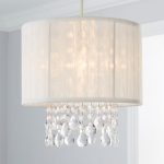 Voile Ribbon and Jewel Cylinder Easy Fit Pendant White