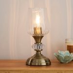 Hurricane Glass Table Lamp Bronze