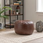 Moroccan Stitched Pouffe Tan (Brown)