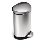 simplehuman Fingerprint Proof Steel 6 Litre Semi Round Bin Steel