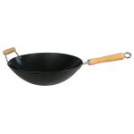 Swift Non-Stick 34cm Wok with Wooden Handle Black
