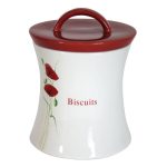 Poppy Biscuit Storage Jar Red / White