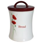 Poppy Bread Crock Red / White