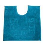 Luxury Cotton Non-Slip Teal Pedestal Mat Teal (Blue)