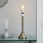 Smooth Candlestick Lamp Base Silver