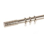 Seville Fixed Satin Steel Curtain Pole Dia. 19mm Silver
