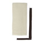 Pack of 3 Grey Waffle Tea Towels Black / White