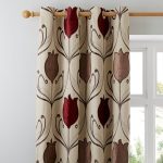 Lalique Wine Eyelet Curtains Wine (Red)
