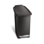 simplehuman 10 Litre Slim Plastic Black Pedal Bin Black