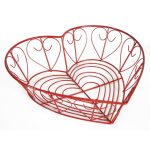 Cookshop Heart Shaped Red Wire Basket Red