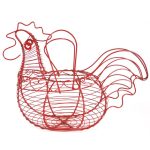 Cookshop Chicken Shaped Red Wire Basket Red