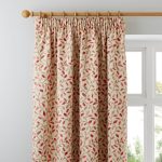 Heritage Glava Terracotta Pencil Pleat Curtains Terracotta