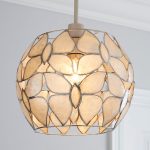 Butterfly Capiz Shade Easy Fit Pendant Taupe