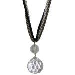 Crystal Droplet Tieback Black