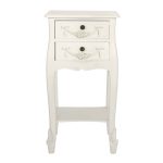 Toulouse Ivory 2 Drawer Bedside Table White