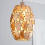 Capiz Diamond Cylinder Easy Fit Pendant Cream