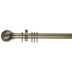 Swish Curzon Fixed Antique Brass Curtain Pole Dia. 35mm Bronze