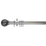 Swish Curzon Fixed Satin Silver Curtain Pole Dia. 35mm Silver